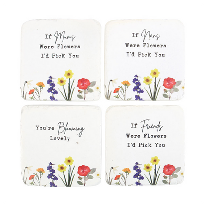 Set of 24 Wildflower Coasters, Vibrant and Decorative