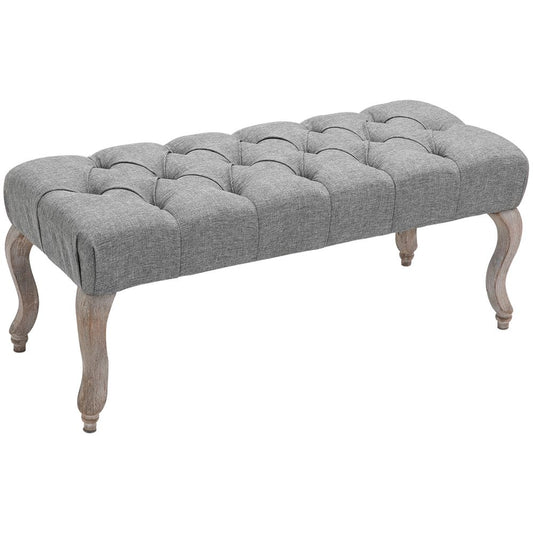 Tufted Upholstered Accent Bench Window Seat Ottoman Bed End Stool
