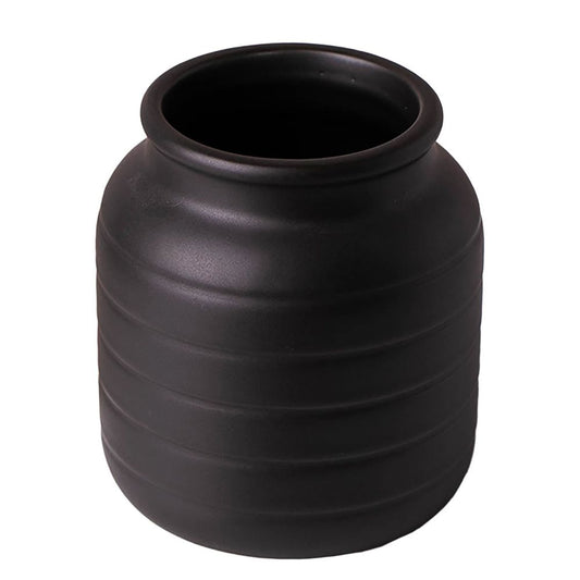 Black Vase Planter, 13 x 13 x 14cm, Sleek and Modern