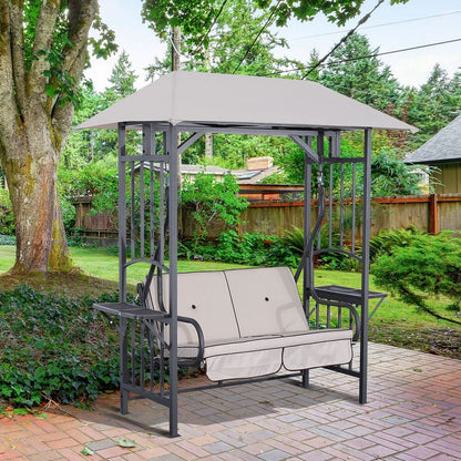 Outdoor Garden 2 Seater Canopy Swing Seat Porch Loveseat Hammock Chair