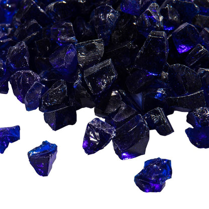 4kg Blue Tempered Fire Glass and Lava Rocks for Outdoor Gas Fire Pits