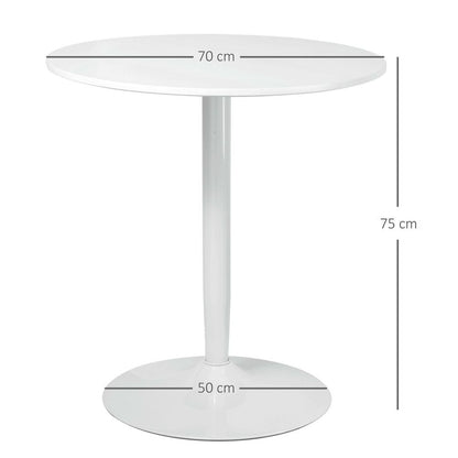 HOMCOM Round Dining Table with Steel Base, Non-slip Pad for Living Room