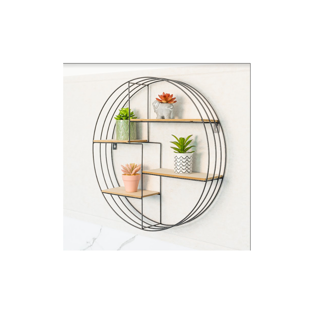 Multi-Section Round Wall Shelf, Stylish and Practical Display