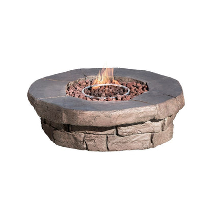 Low Gas Fire Pit Table Heater for Garden with Lava Rocks & Cover