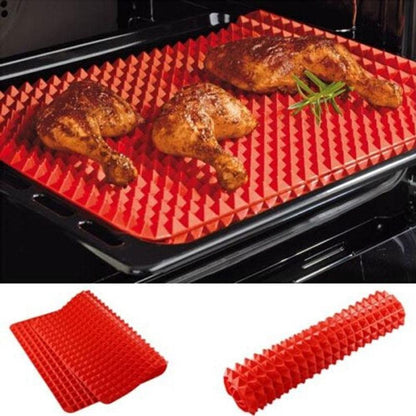 Pyramid Pan Silicone Baking Tray - Non-Stick, Fat Reducing Cooking Mat, Oven Safe