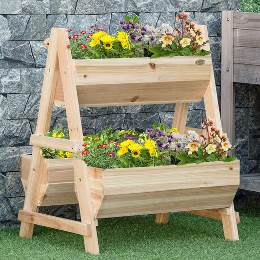 Raised Wood Garden Bed Planter Box with Stand, Ideal for Gardening