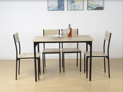 5-Piece Oak Dining Set, Stylish and Functional