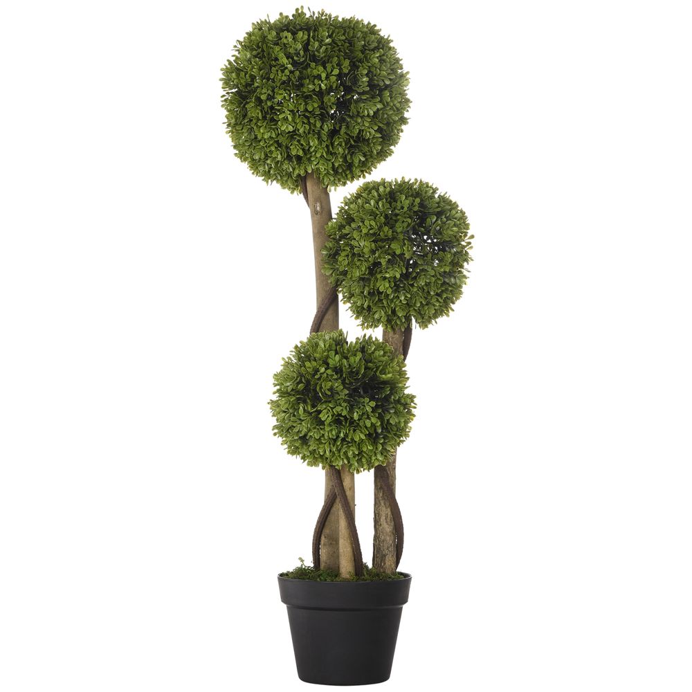 Boxwood Ball Topiary Trees – Potted Artificial Plants for Indoor & Outdoor – 90cm