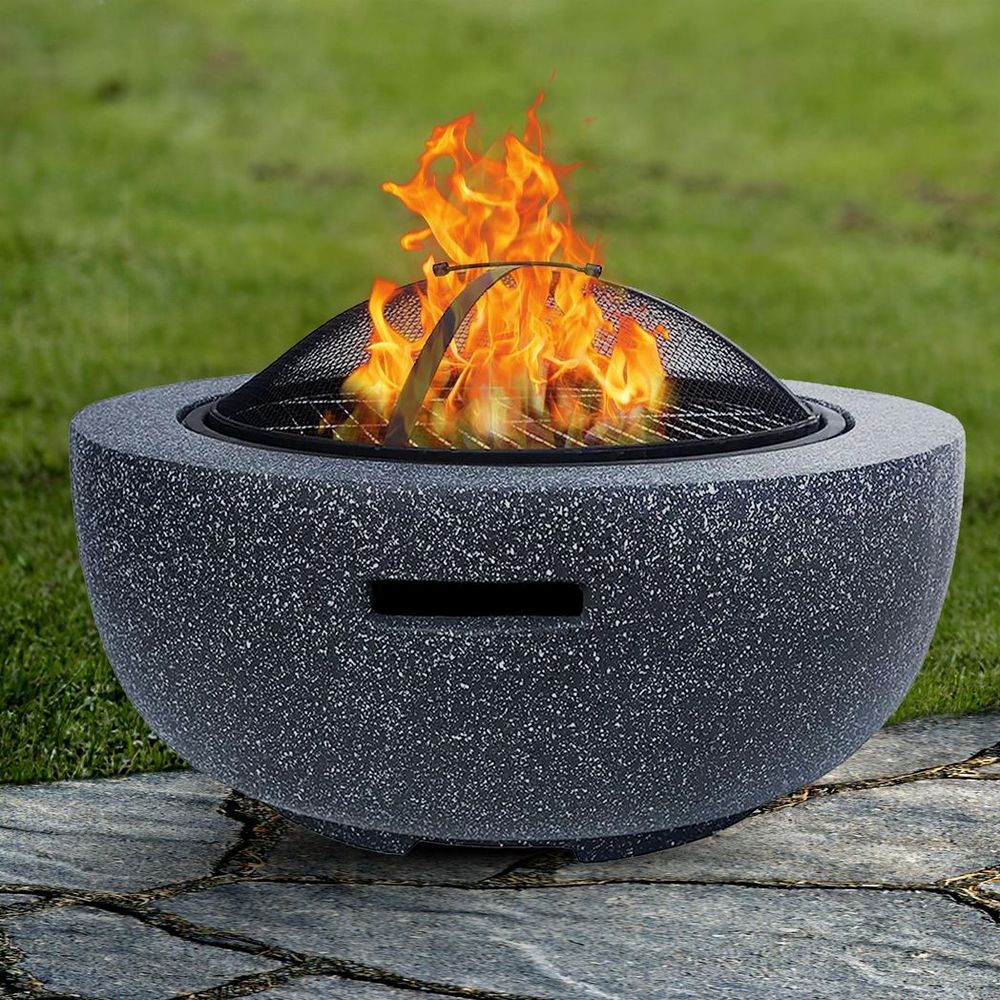 Deluxe Heat-Resistant Fire Pit in Magnesium Oxide with Handles