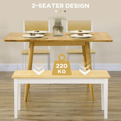 Wood Dining Bench Wooden Bench for 2 People, Natural Wood Effect