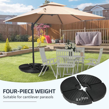 4-Pack Parasol Bases with Umbrella Weights and Handles for Garden Patio