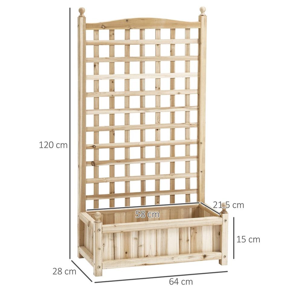 Raised Garden Bed with Trellis, Ideal for Indoor or Outdoor Planting, Natural