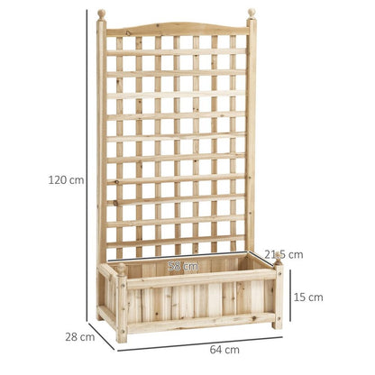 Raised Garden Bed with Trellis, Ideal for Indoor or Outdoor Planting, Natural