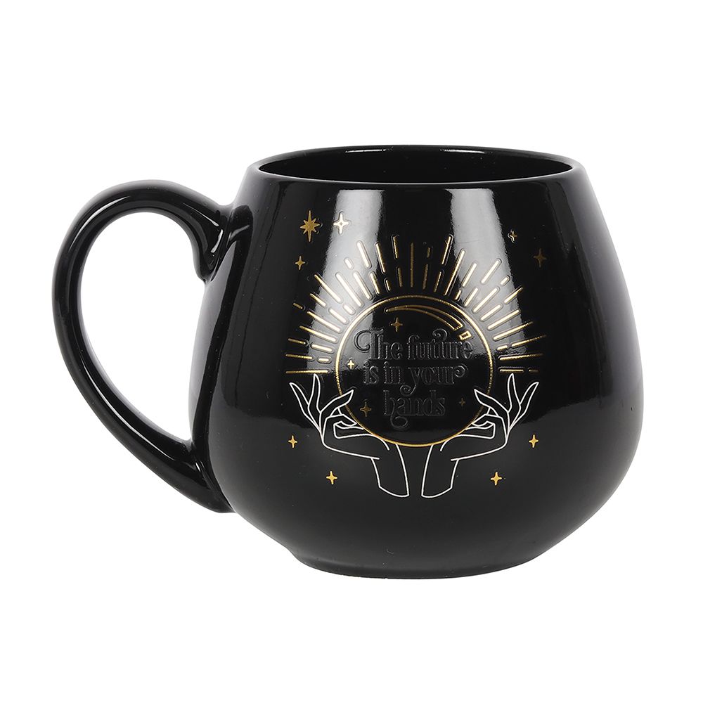 Black Fortune Teller Mug with Colour Changing Feature, Magical Gift