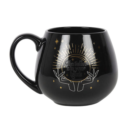 Black Fortune Teller Mug with Colour Changing Feature, Magical Gift