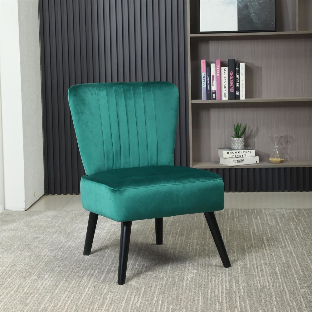 Crushed Velvet Shell Accent Chair, Luxurious and Comfortable