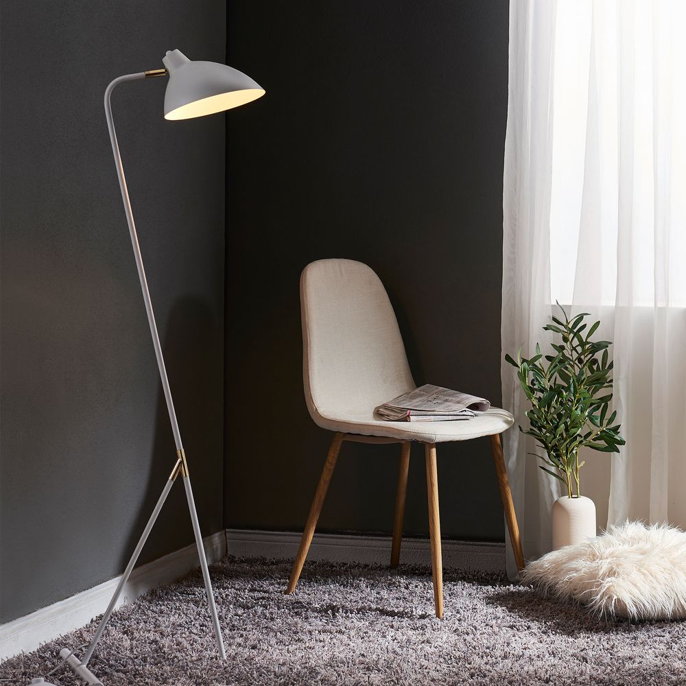 White Delicata Monopod Floor Lamp: Standard Task & Reading Light