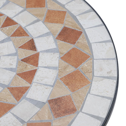 Outsunny Mosaic Table, ?60x71H cm-Black/Orange/White
