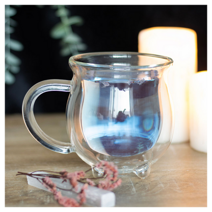 Clear Double-Walled Glass Cauldron Mug, Magical and Practical