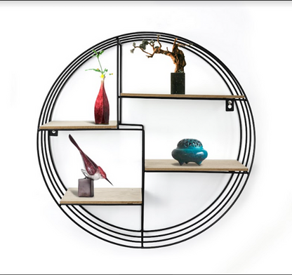 Multi-Section Round Wall Shelf, Stylish and Practical Display