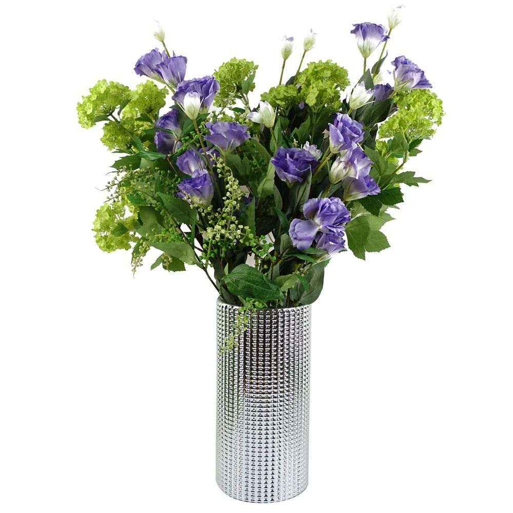 Pack of 6 Artificial 80cm Purple Wild Rose Stems with 36 Flowers