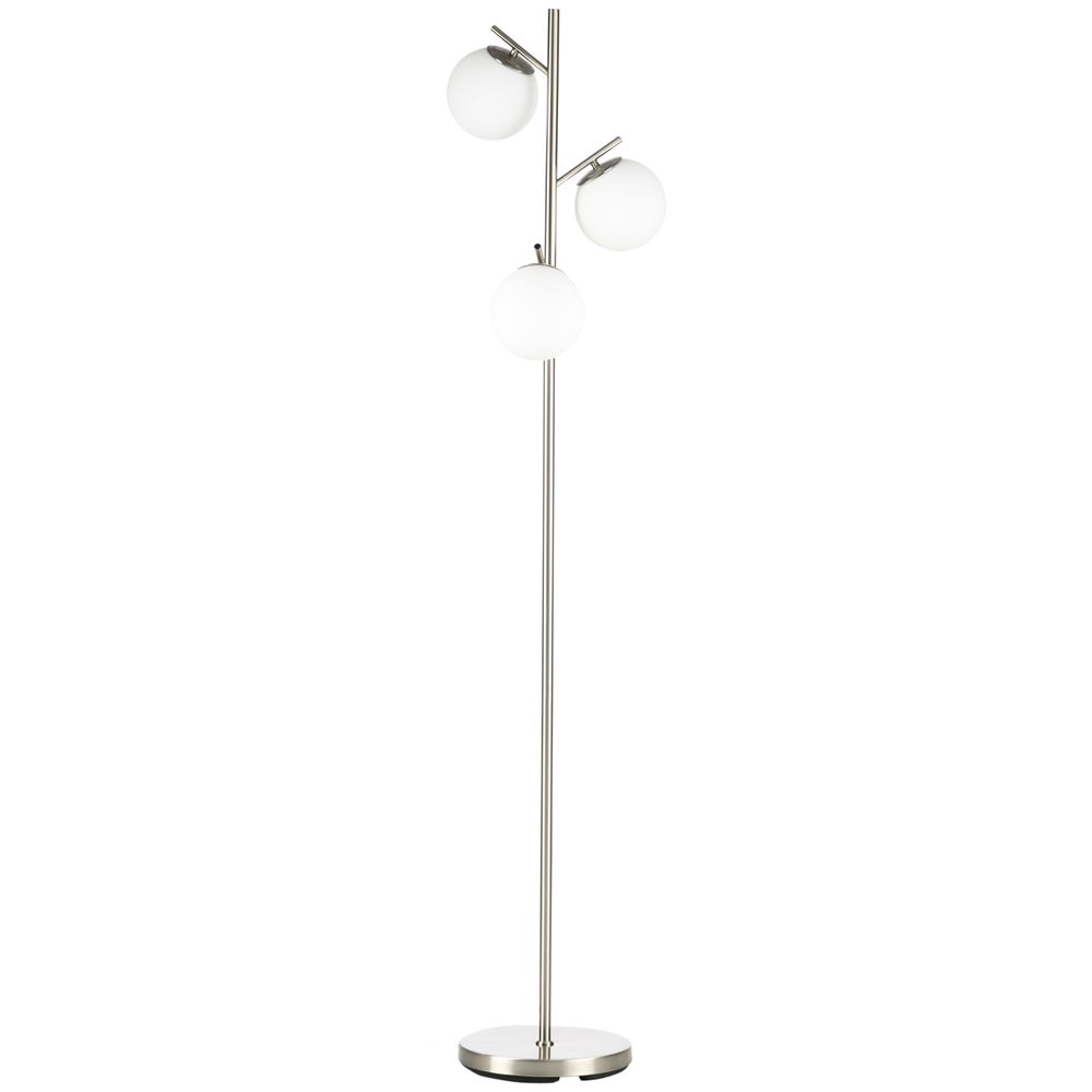 Modern Floor Lamp - 3-Light Tree Standing Lamp for Living Room & Bedroom, Silver