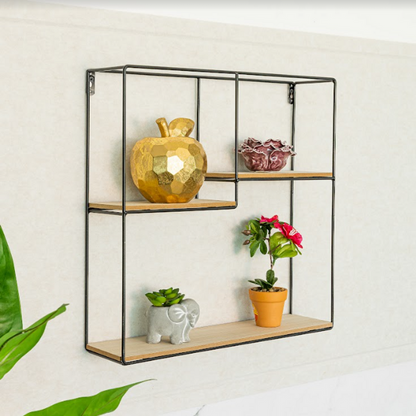 Multi-Section Square Wall Shelf, Modern and Versatile Display