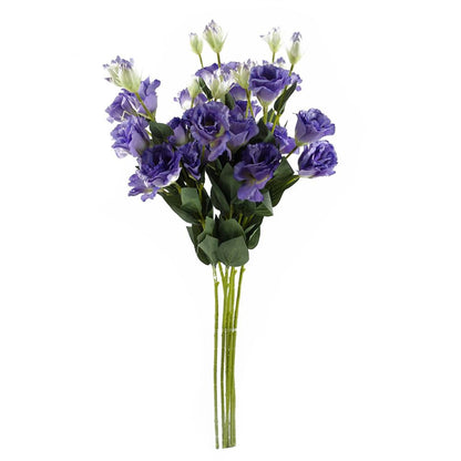 Pack of 6 Artificial 80cm Purple Wild Rose Stems with 36 Flowers