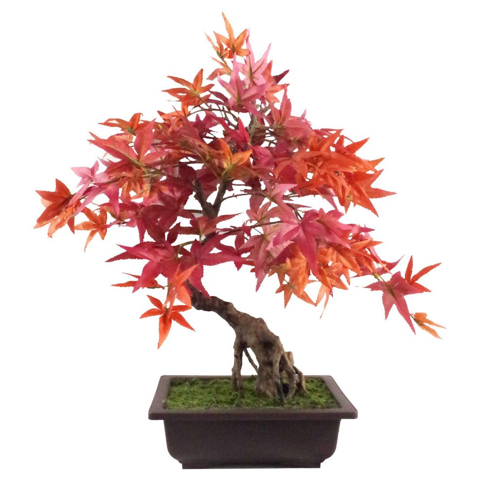 50cm Artificial Red Maple Bonsai Tree, Lifelike and Attractive