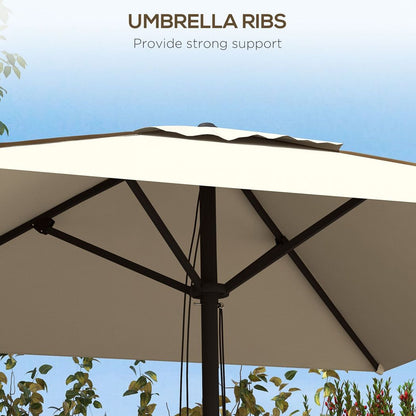 Beige Sun Parasol with Vent: Table Umbrella for Patio, Garden & Pool