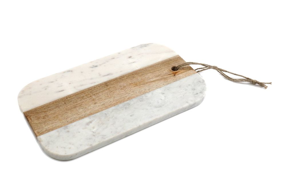 Large Wood and Marble Chopping Board, Elegant and Durable