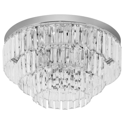 Round Crystal Ceiling Lamp with 7 Lights: Chandelier Mounted Fixture