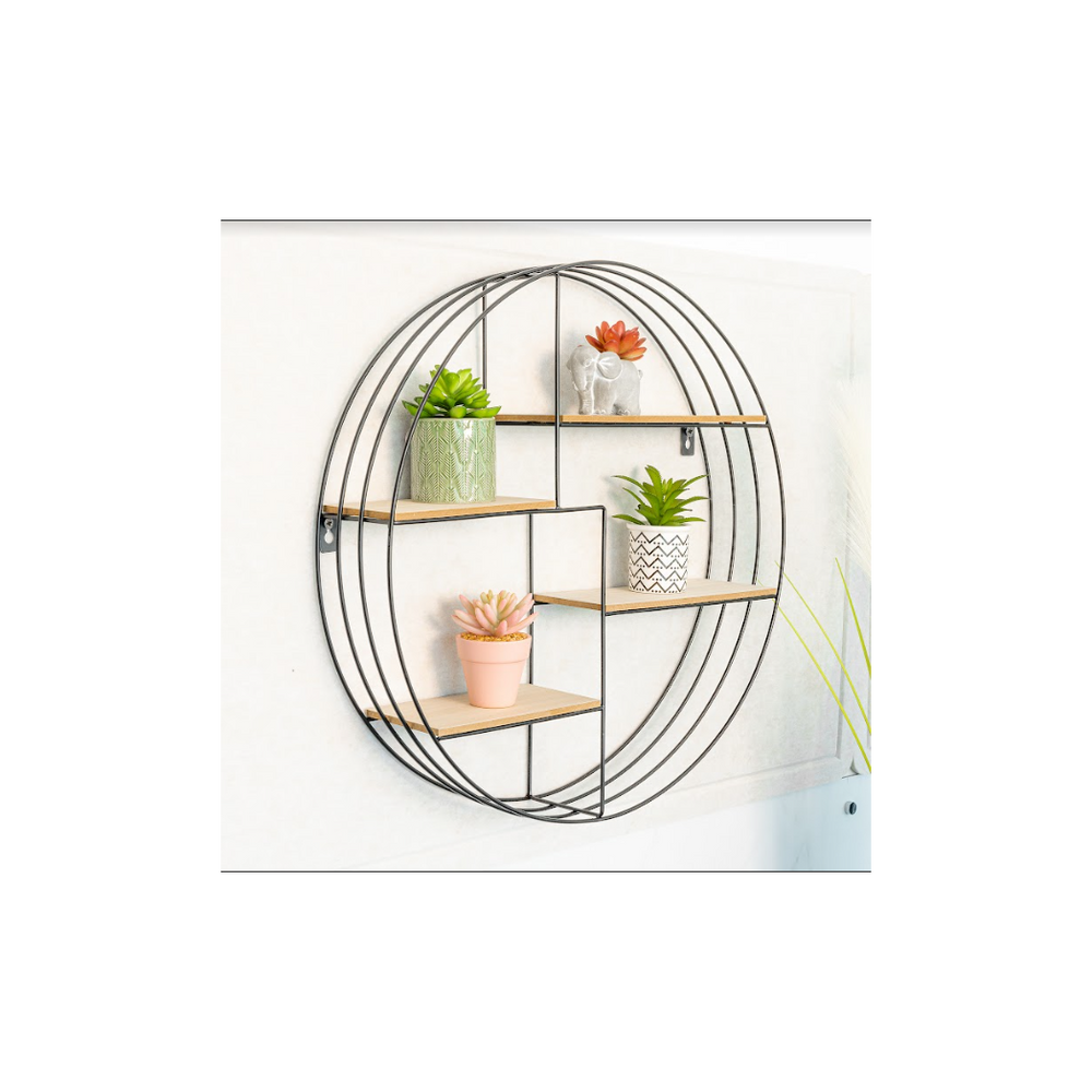 Multi-Section Round Wall Shelf, Stylish and Practical Display