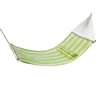 Double Cotton Hammock Swing Bed for Outdoor Patio with Pillow