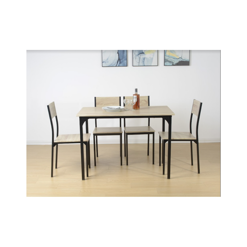 5-Piece Oak Dining Set, Stylish and Functional