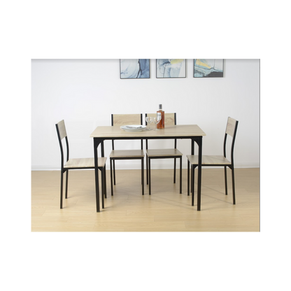 5-Piece Oak Dining Set, Stylish and Functional