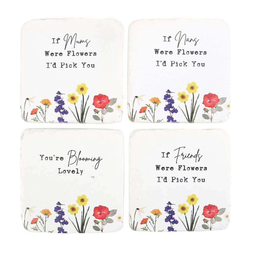 Set of 24 Wildflower Coasters, Vibrant and Decorative