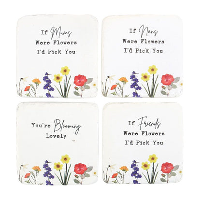 Set of 24 Wildflower Coasters, Vibrant and Decorative