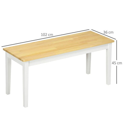 Wood Dining Bench Wooden Bench for 2 People, Natural Wood Effect