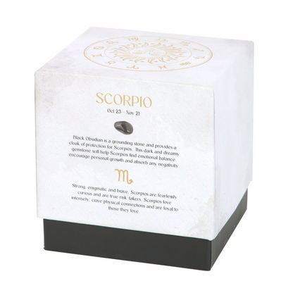Scorpio Black Oudh Gemstone Zodiac Candle