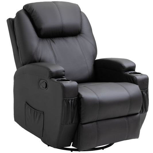 Faux Leather Electric 8-Point Vibration Massage Recliner Sofa Chair with Remote