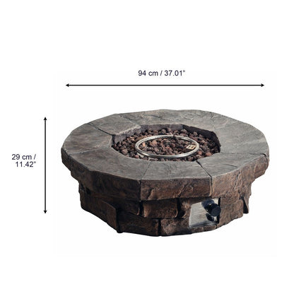 Low Gas Fire Pit Table Heater for Garden with Lava Rocks & Cover