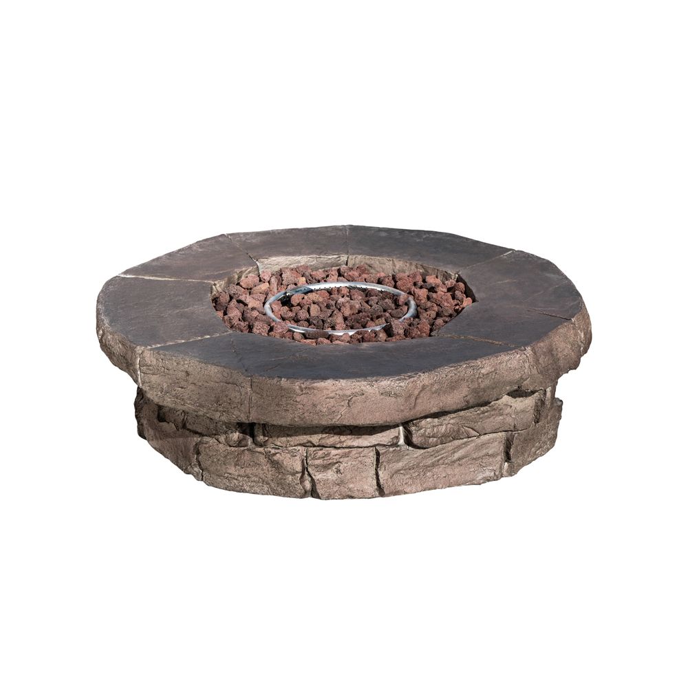 Low Gas Fire Pit Table Heater for Garden with Lava Rocks & Cover