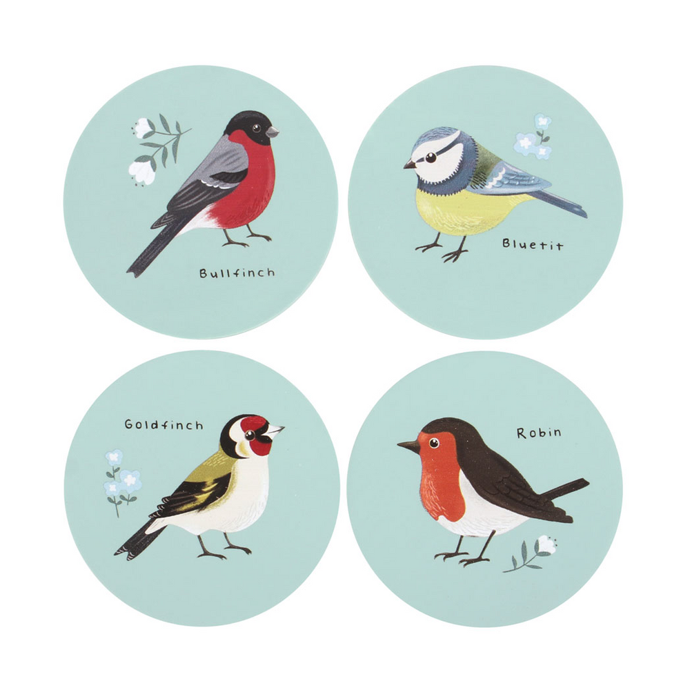 British Garden Birds Coaster Set, Charming and Decorative