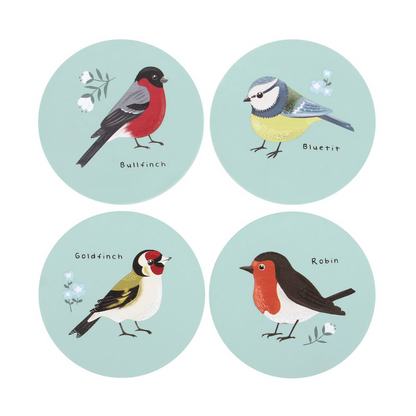 British Garden Birds Coaster Set, Charming and Decorative