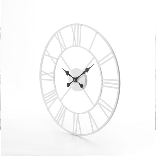 60CM ROMAN METAL CLOCK WHITE