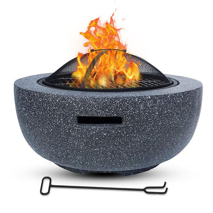 Deluxe Heat-Resistant Fire Pit in Magnesium Oxide with Handles