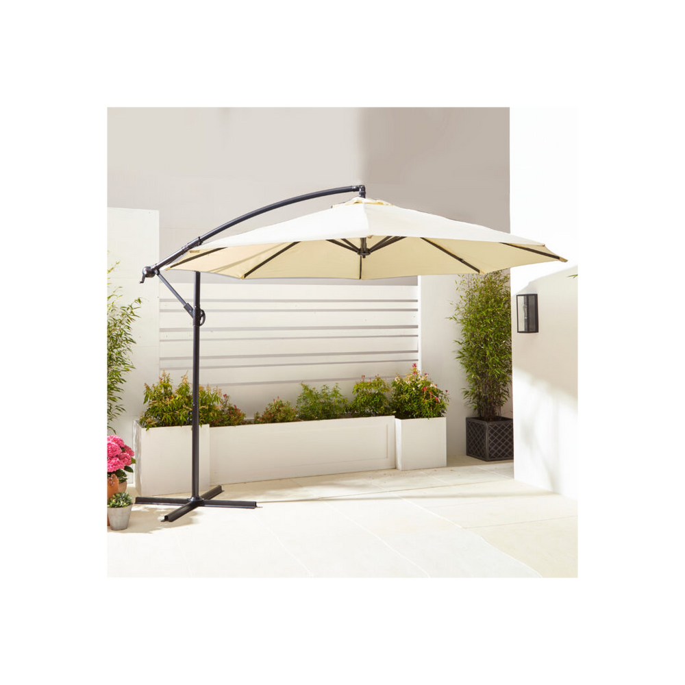 3M Cream Freestanding Outdoor Parasol, Stylish and Protective