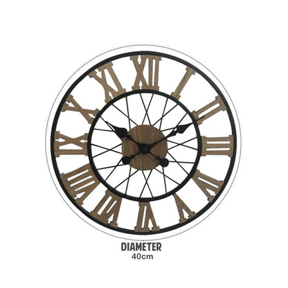 40cm Wood Design Clock, Rustic and Timeless