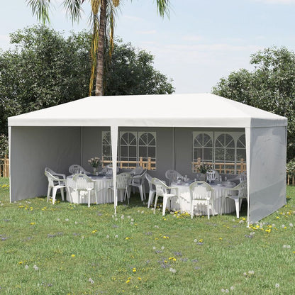 White 6x3m Garden Gazebo Marquee Canopy for Parties and Patio Events